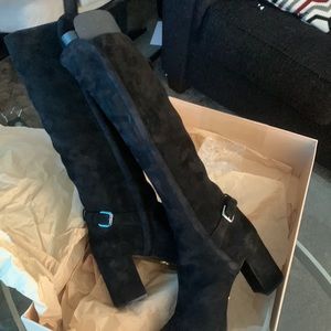 Prada knee high black boots